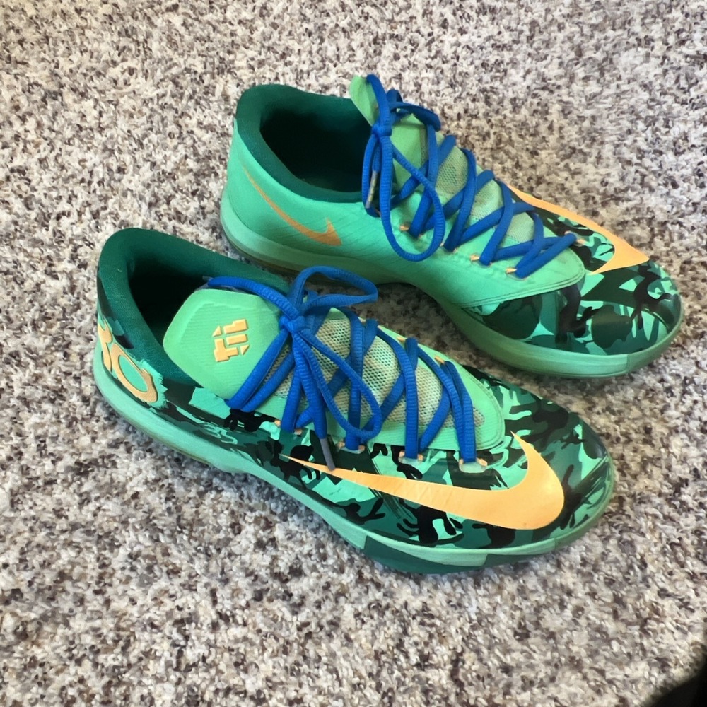 Nike KD 6 VI Easter Green Camo 599424-303‎ Shoes Sneakers Men Sz 10.5 Great Cond